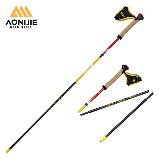 AONIJIE 2-Pack Carbon Fiber Trekking Poles – Quick-Lock & Ultralight (250g/Pole) for Hiking/Mountaineering-E4212