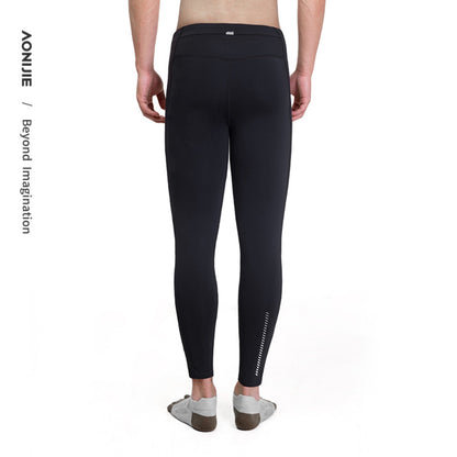 AONIJIE Men Multi-Pocket Fleece-Lined Compression Pants -FM5211