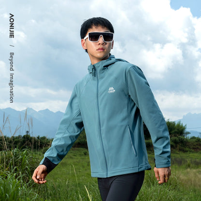 AONIJIE Men Waterproof Fleece-Lined Softshell Jacket-FM5208