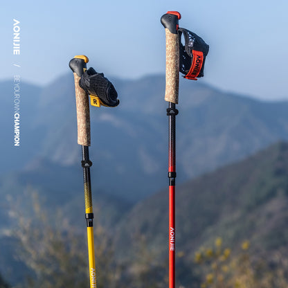 AONIJIE Cork Grip Carbon Fiber Trail Running Poles -E4218