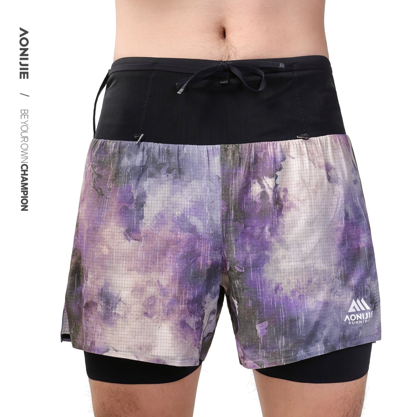 AONIJIE Men's Trail Running Waist Pack Shorts -FM5257