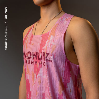 AONIJIE Men Quick Dry Racerback Tank Top  -FM5236
