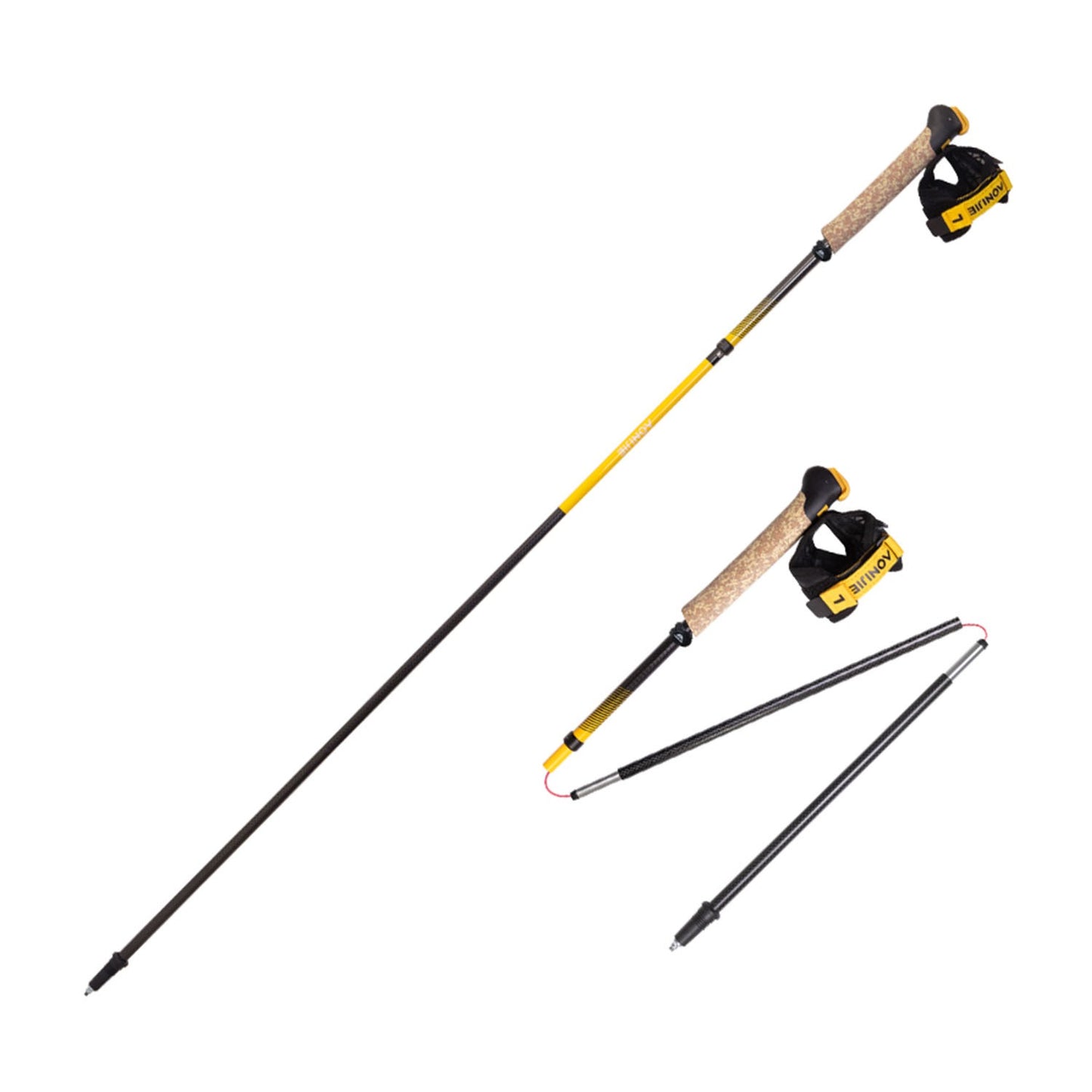AONIJIE Cork Grip Carbon Fiber Trail Running Poles -E4218