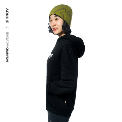 AONIJIE  Classic Black Athletic Hoodie - FM5227