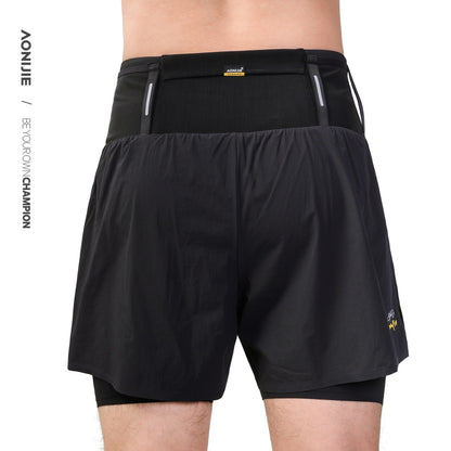 AONIJIE Men's Trail Running Waist Pack Shorts -FM5257