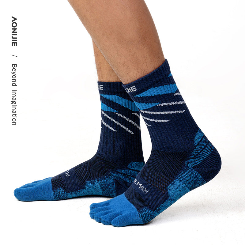 AONIJIE One Pair Crew Athletic Five-Toe Socks -E4846