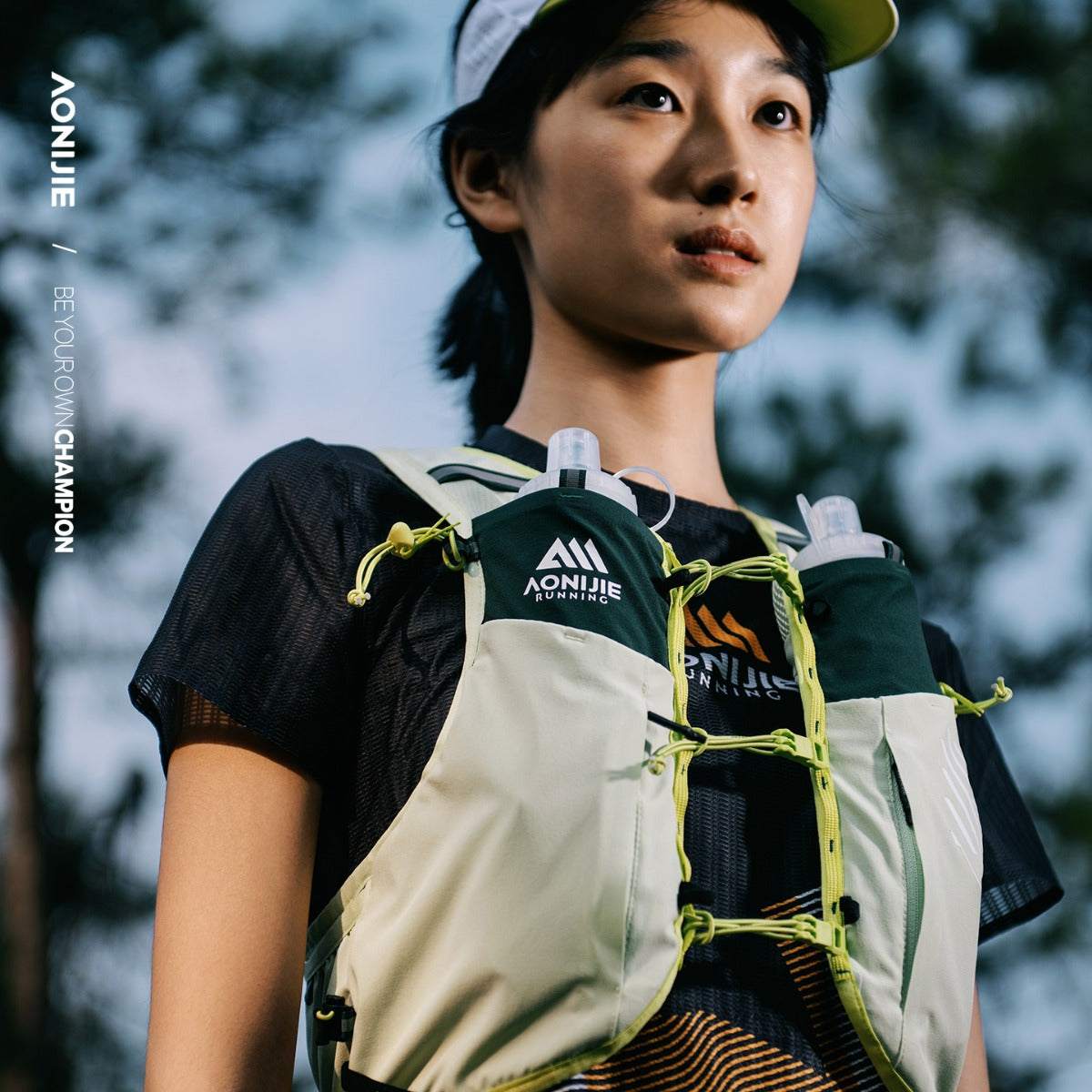 AONIJIE Ultra - Light 10L Trail Running Vest Backpack with Bottle Holder & Pole Loop for Marathon Hiking - C9116