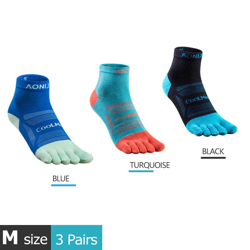 3 Paar AONIJIE E4801 E4802 Athletic Ultra Run Fünf-Zehen-Socken 
