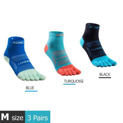 3 Paar AONIJIE E4801 E4802 Athletic Ultra Run Fünf-Zehen-Socken 