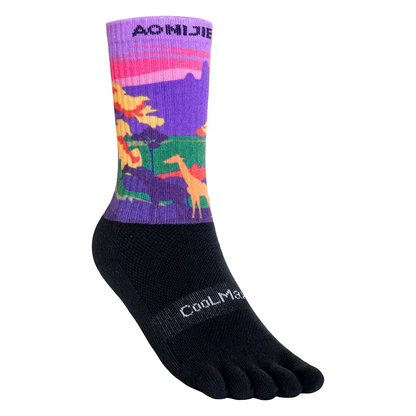 AONIJIE One Pair Five Mid-Calf Athletic Toe Socks - E4843