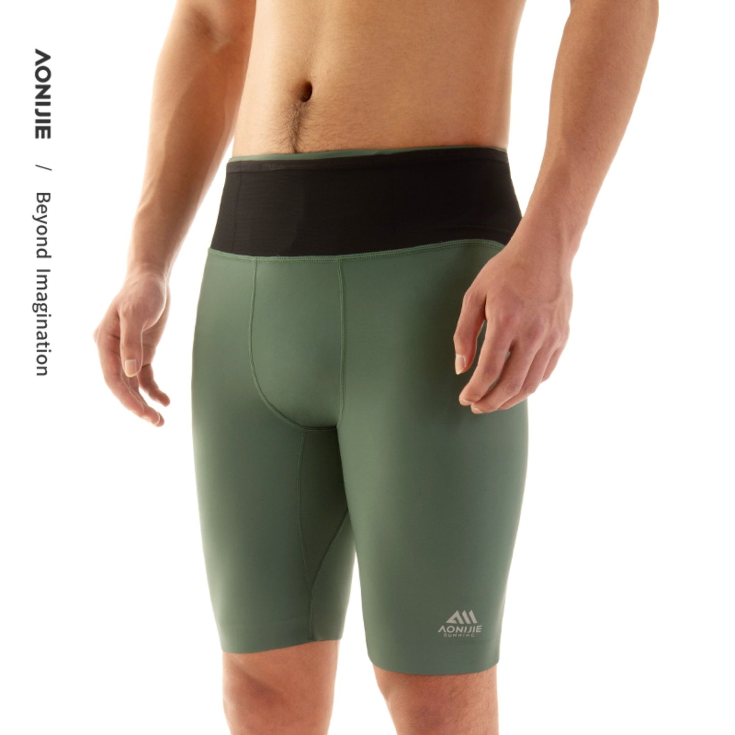AONIJIE  Men Circumferential Pocket Athletic Compression Shorts -FM5120