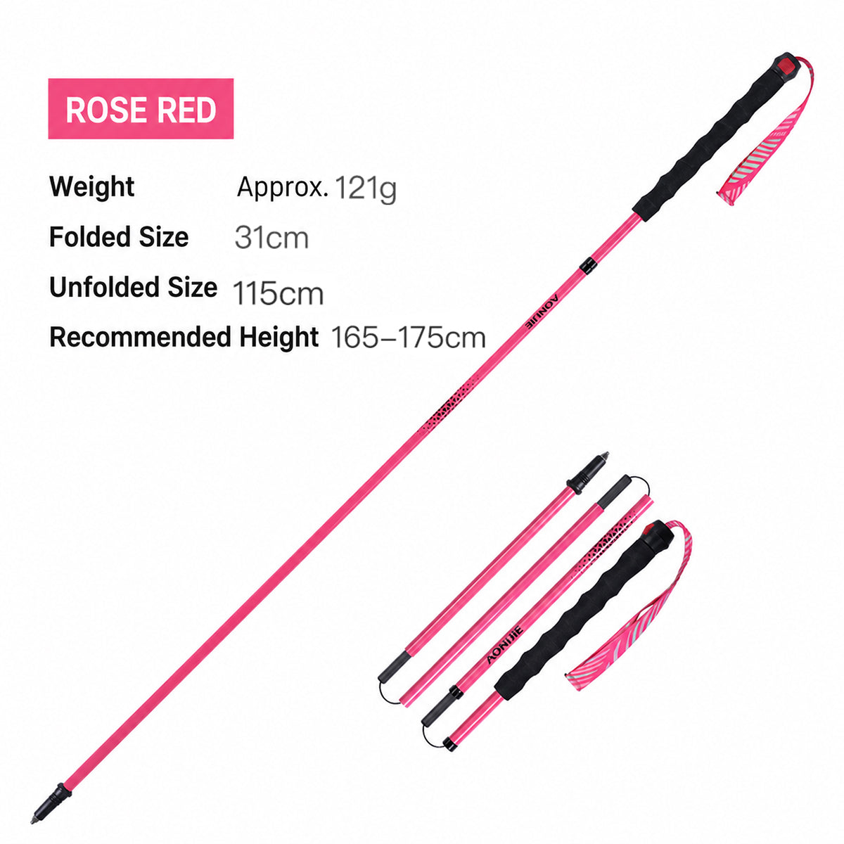 AONIJIE Women's T800 Carbon Trail Running Poles -E4250
