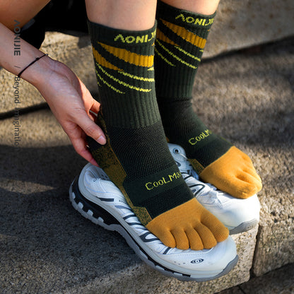 AONIJIE One Pair Crew Athletic Five-Toe Socks -E4846