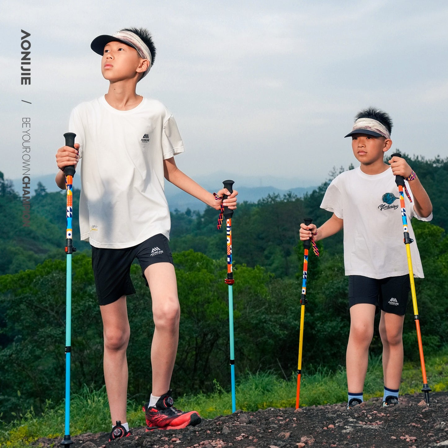 AONIJIE Kids' Adjustable Aluminum Trekking Poles -E4245