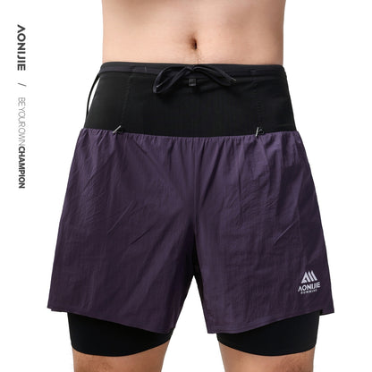 AONIJIE Men's Trail Running Waist Pack Shorts -FM5257