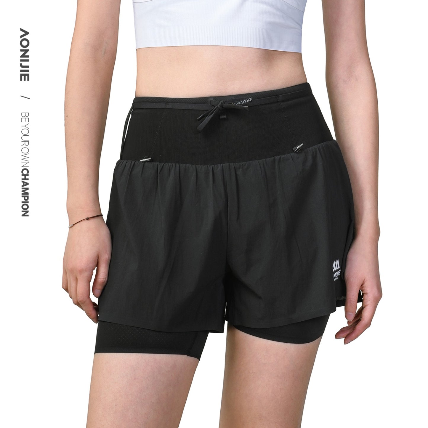 AONIJIE Women's Trail Running Waist Pack Shorts -FW6257