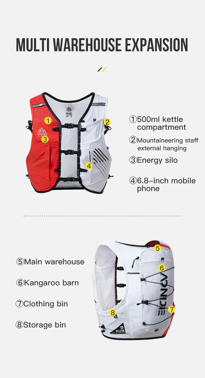 AONIJIE 10L Hydration Running Vest – Lightweight & Breathable for Trail/Marathon-C9116