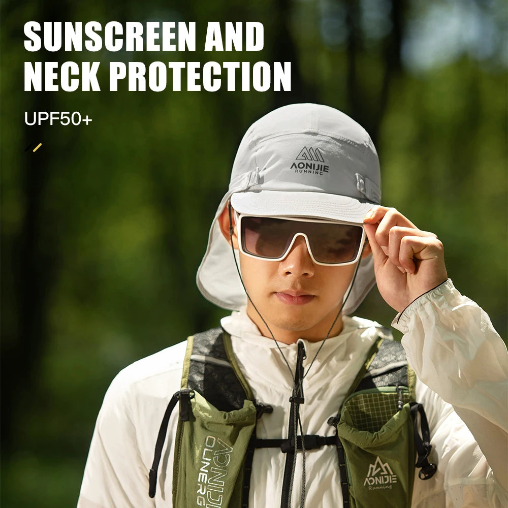 AONIJIE - Sun Protection Cap with Removable Shawl - E4625