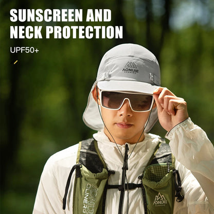 AONIJIE - Sun Protection Cap with Removable Shawl - E4625