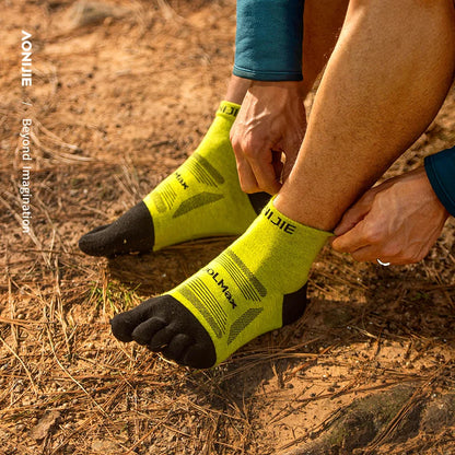 AONIJIE 3 Pairs Five Toe Socks-Unisex Mid length-E4839