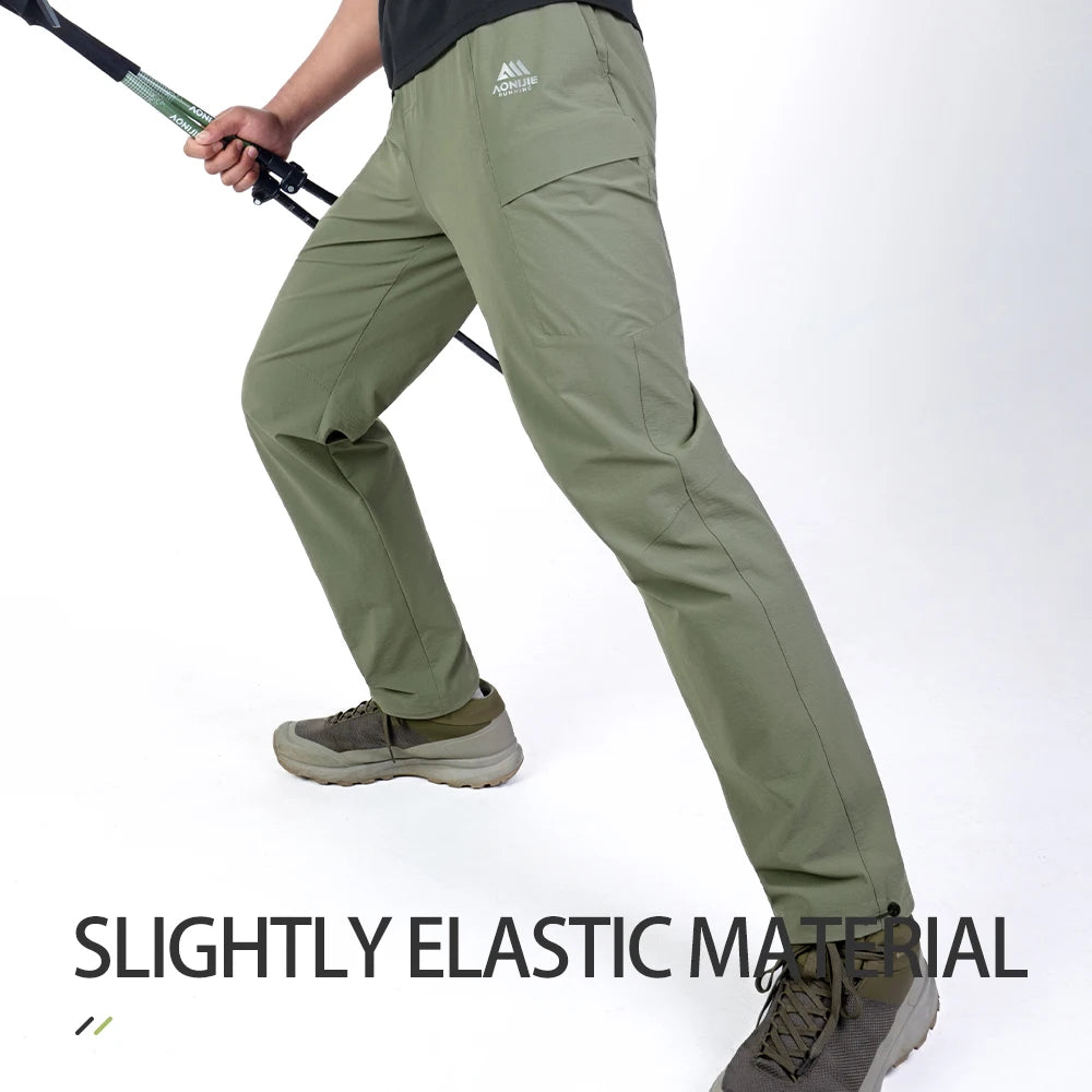 AONIJIE Men's Quick-Dry Hiking Pants – Waterproof & Breathable for Outdoor Running-FM5218