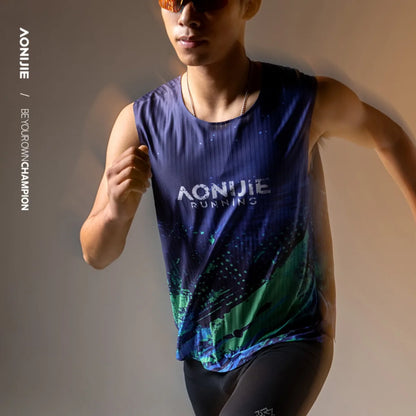 AONIJIE  Men Sports Quick Dry Trail Running  Sleeveless Tank Top for Running, Ftness, and Competition-FM5235