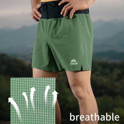 AONIJIE  Men's Quick-Drying Breathable  Training Shorts with 360° Waist Bag-FM5226