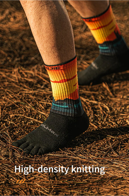 AONIJIE -One Pair Five Toe Socks-Unisex Long Tube - E4843