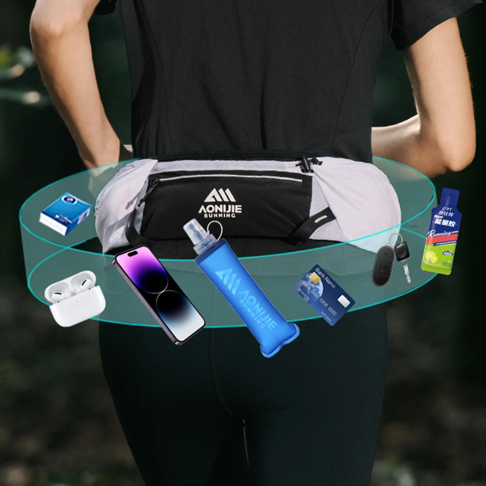 AONIJIE Unisex Running Waist Pack - Hydration Belt with 500ml Flask for Marathon & Training -W8138