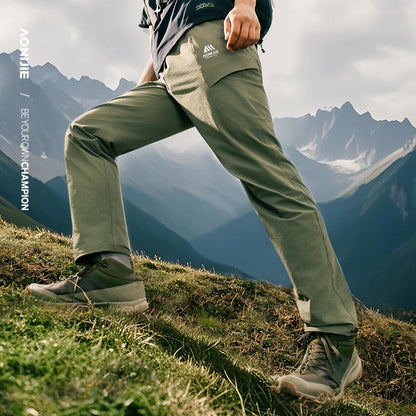 AONIJIE Men's Quick-Dry Hiking Pants – Waterproof & Breathable for Outdoor Running-FM5218