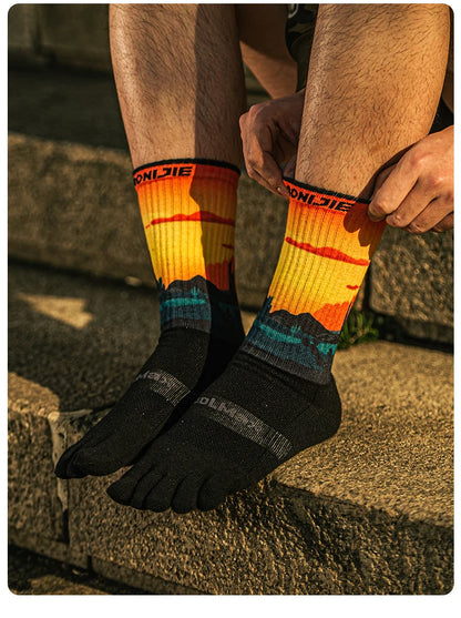 AONIJIE -One Pair Five Toe Socks-Unisex Long Tube - E4843