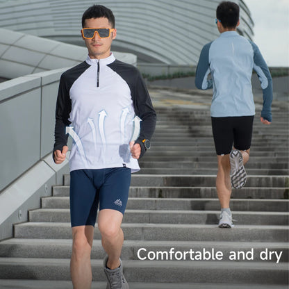 AONIJIE Men’s Lightweight Training Shirt: Long Sleeve, Stand Collar-FM5172