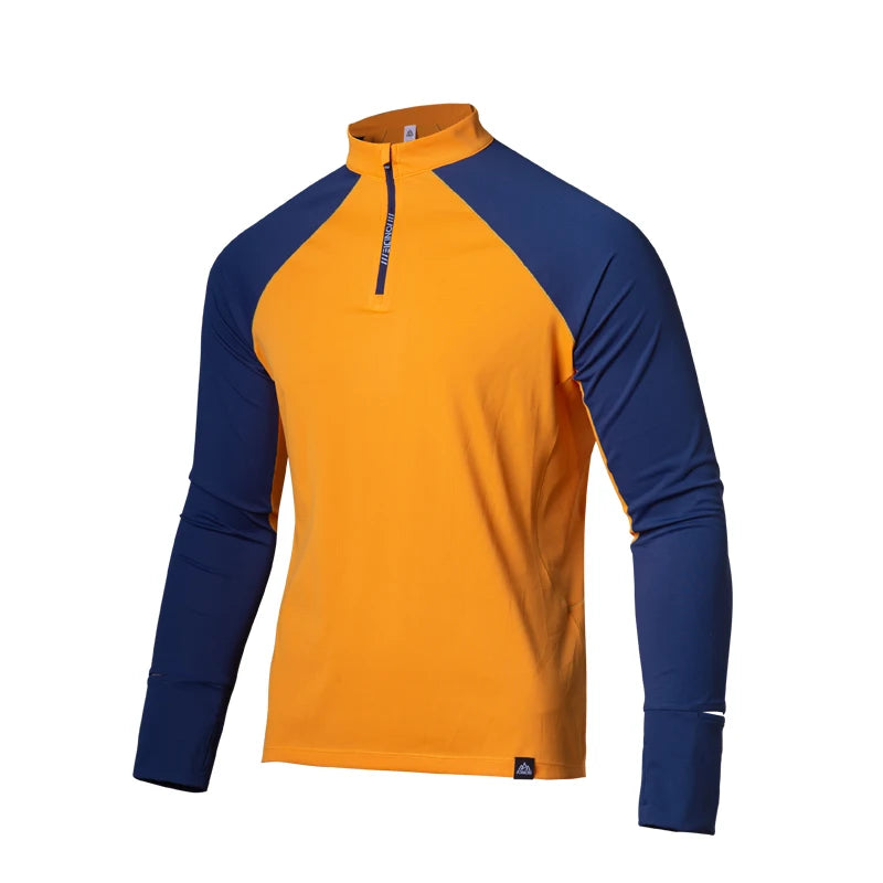 AONIJIE Men’s Lightweight Training Shirt: Long Sleeve, Stand Collar-FM5172