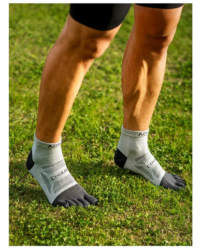 AONIJIE 3 Pairs Five Toe Socks-Unisex Mid length-E4839