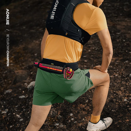 AONIJIE  Men's Quick-Drying Breathable  Training Shorts with 360° Waist Bag-FM5226
