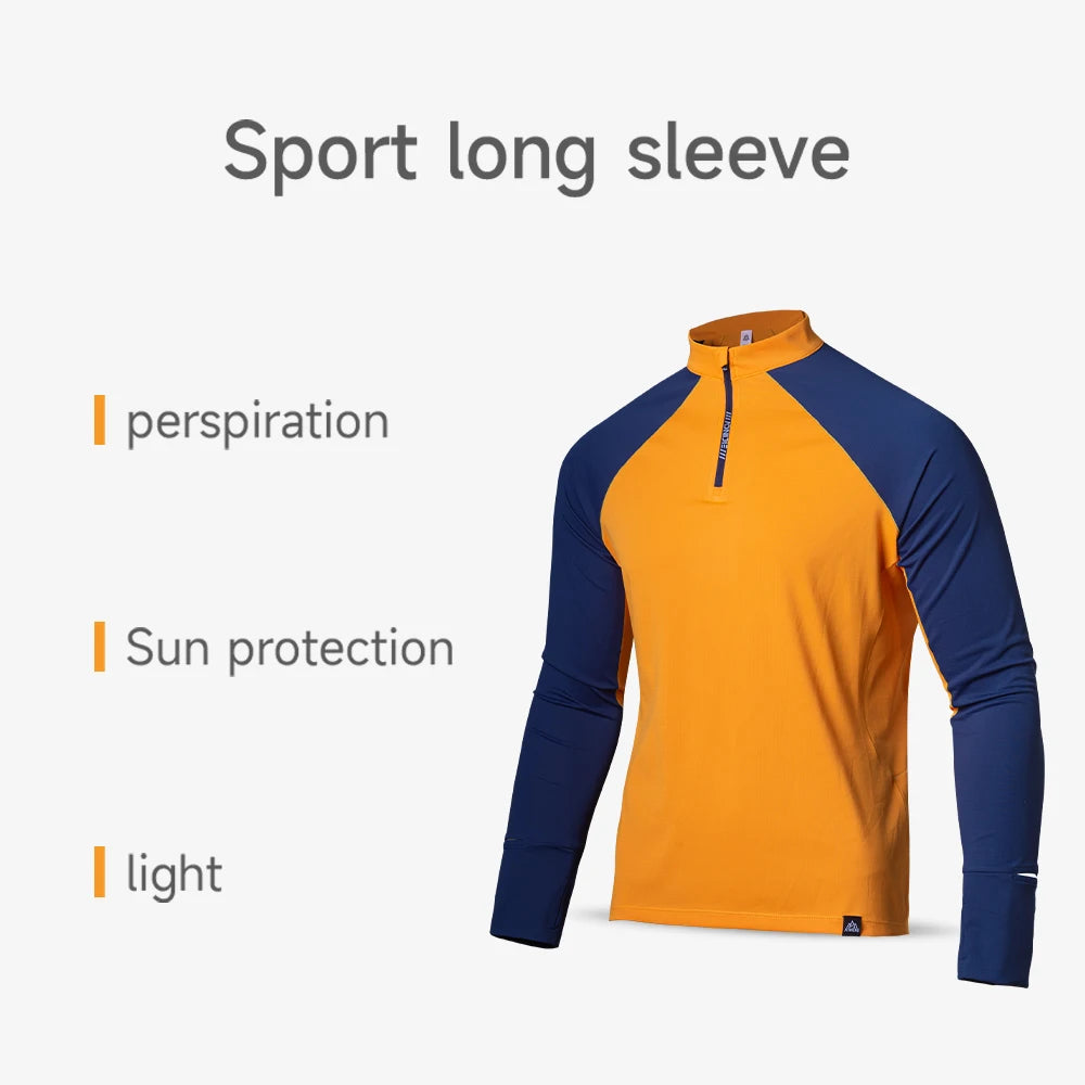 AONIJIE Men’s Lightweight Training Shirt: Long Sleeve, Stand Collar-FM5172