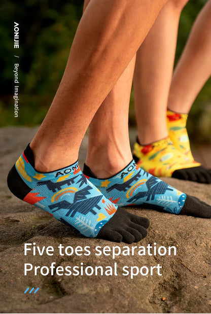 AONIJIE - 3 Pairs Five Toe Socks Low Cut - Lightweight Breathable - E4841