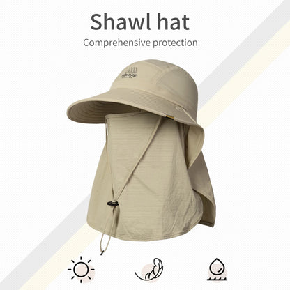 AONIJIE  Unisex 360° Sun Protection Shawl Hat with Face Cover & Neck Flap for Fishing Hiking-E4627
