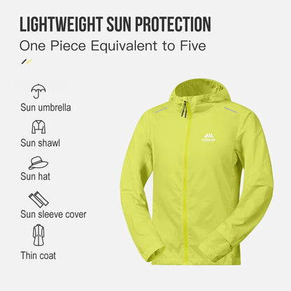 AONIJIE Men's UPF 50+ Running Jacket – Lightweight Waterproof Windbreaker -FM5225