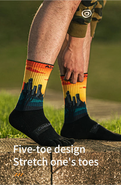 AONIJIE -One Pair Five Toe Socks-Unisex Long Tube - E4843