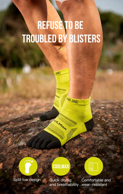 AONIJIE 3 Pairs Five Toe Socks-Unisex Mid length-E4839