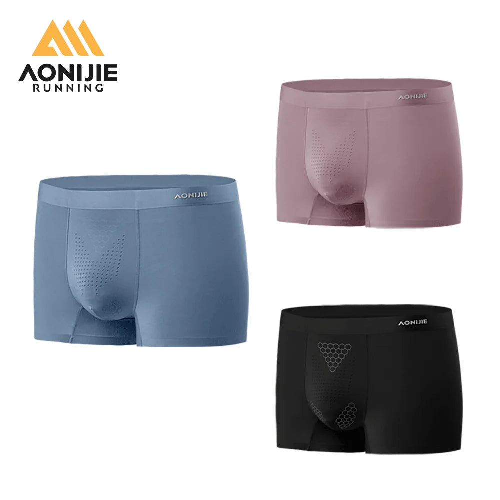 AONIJIE 3-Pack Men's Performance Boxer Briefs – Anti-Chafing & Moisture-Wicking for Running-E7009
