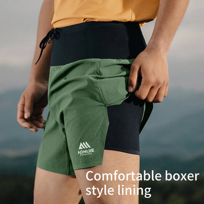 AONIJIE  Men's Quick-Drying Breathable  Training Shorts with 360° Waist Bag-FM5226