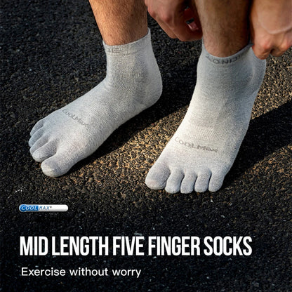 AONIJIE 3-Pair Mid-Length Coolmax Quick-Dry Five Toe Socks for Outdoor Climb &Hiking-E4845
