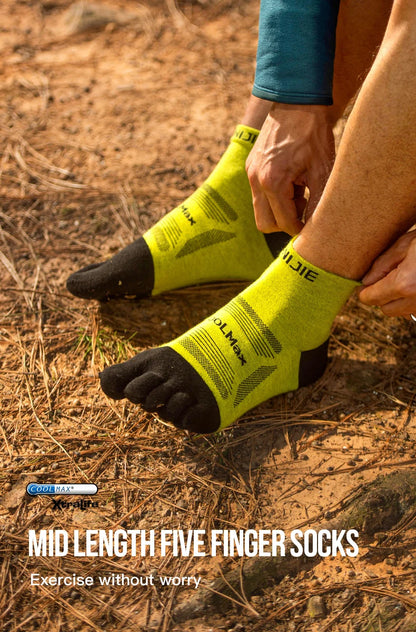 AONIJIE 3 Pairs Five Toe Socks-Unisex Mid length-E4839