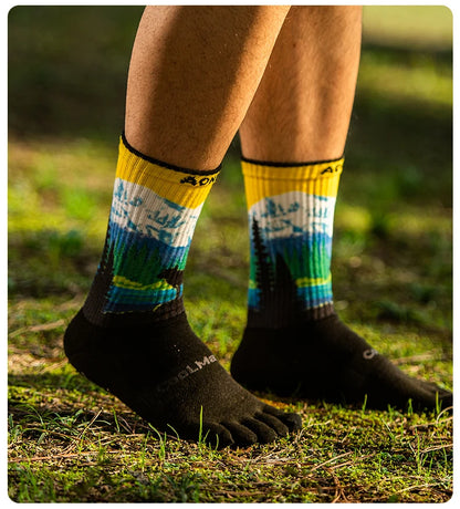 AONIJIE -One Pair Five Toe Socks-Unisex Long Tube - E4843