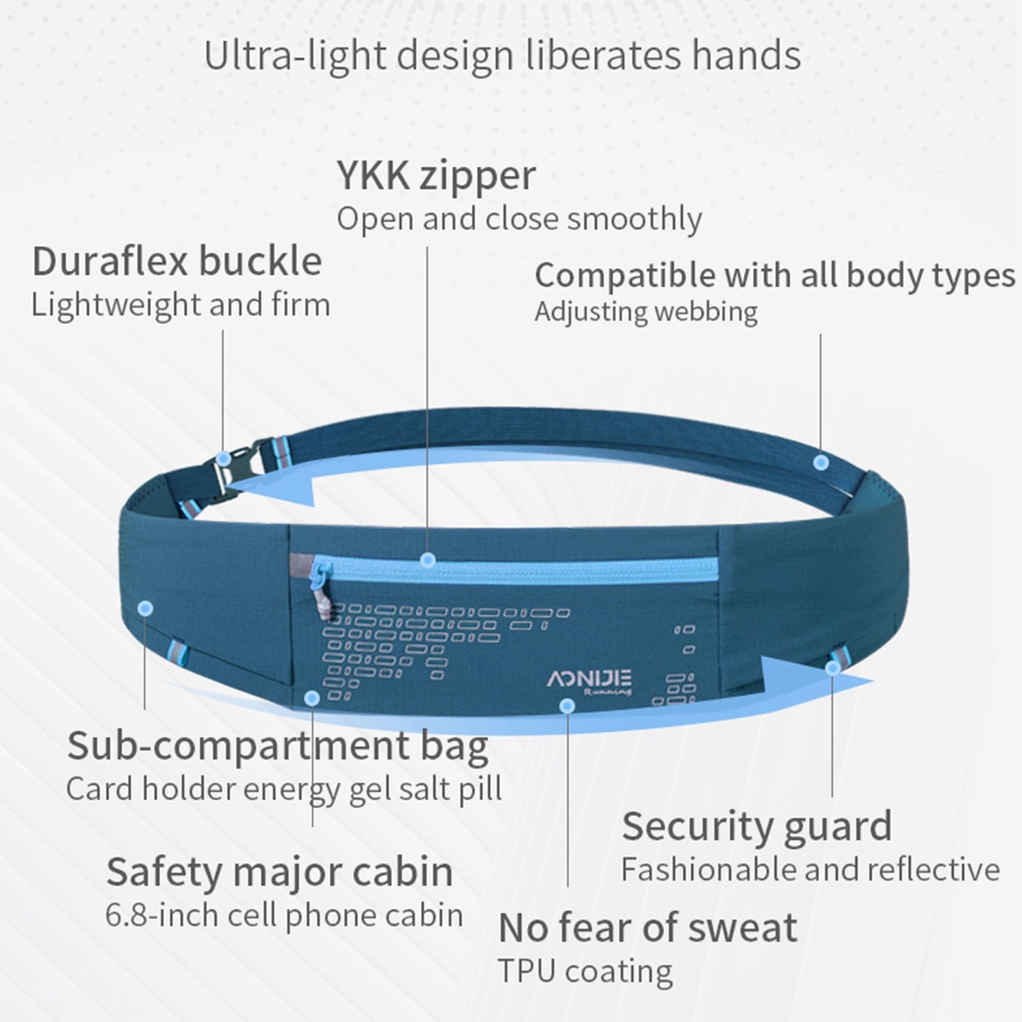 AONIJIE Ultra-Light Sports Waist Pack -W8112
