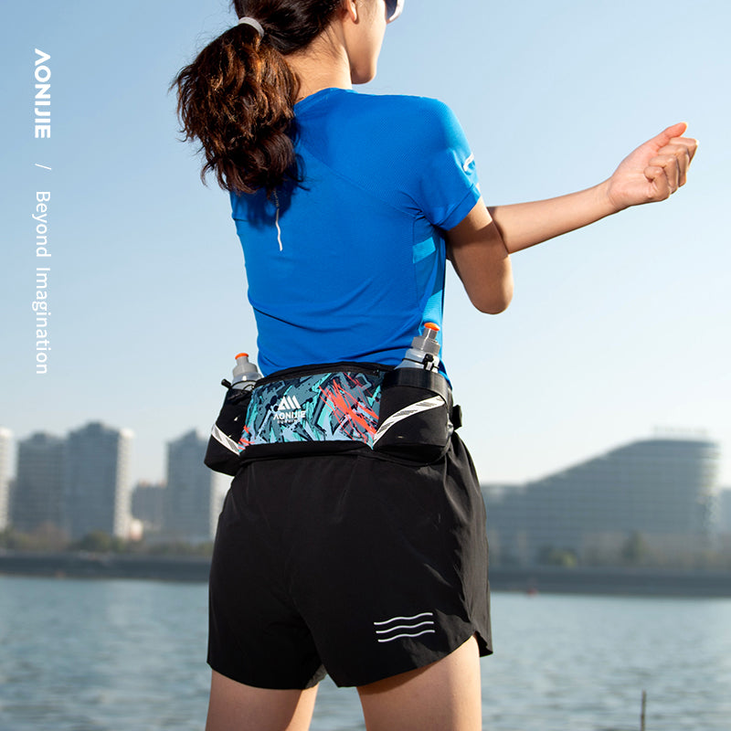 [ US Only ] AONIJIE Running Belt with 2 Bottles - W8125