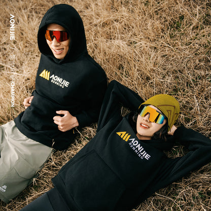 AONIJIE  Classic Black Athletic Hoodie - FM5227