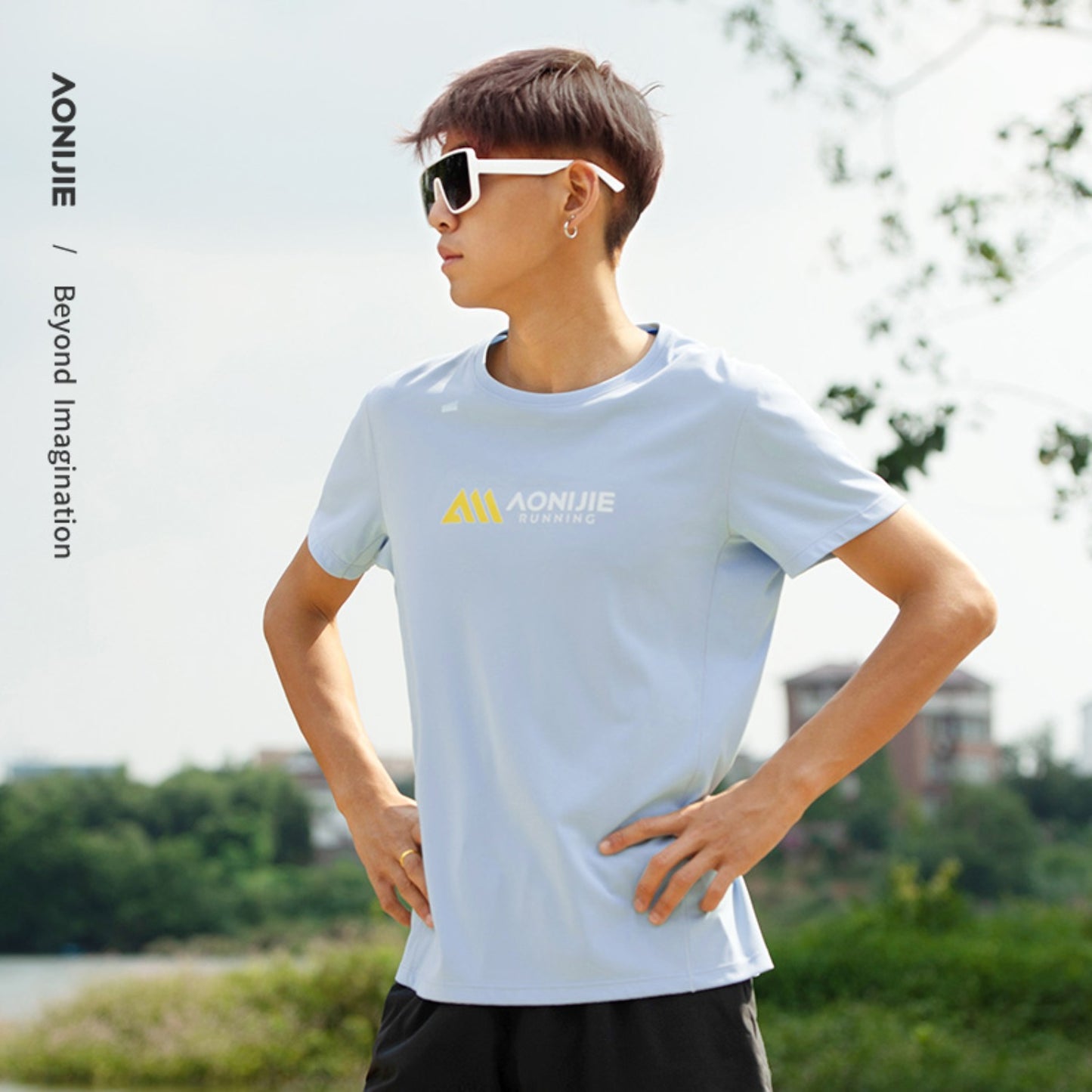 AONIJIE  Men Quick Dry Breathable Sports T-Shirt  - FM5198